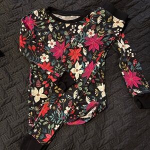 Little Sleepies Floral Kids Pajama Set - Black, Red, Pink, White